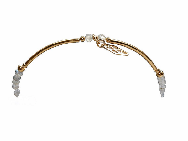 flexbracelet 3 mm faceted Labradorite gemstones BF3167