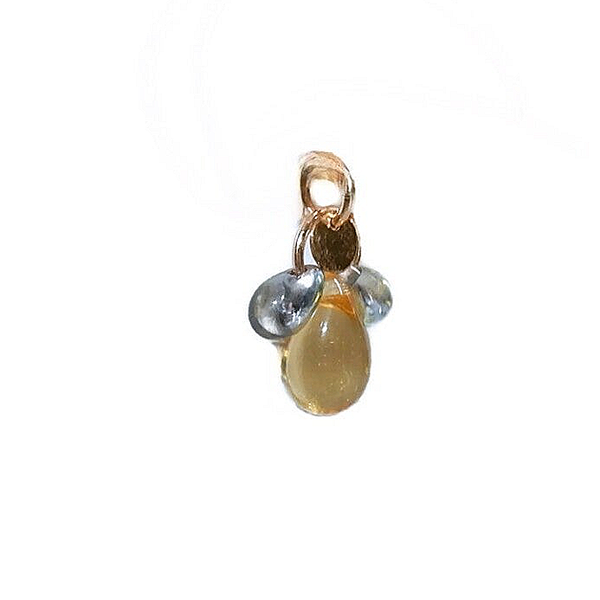 charm of three drops & goldfilled small disc CH3367