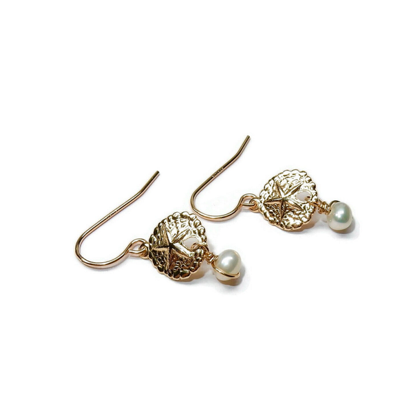 earrings seastar with white wired pearl EP3226