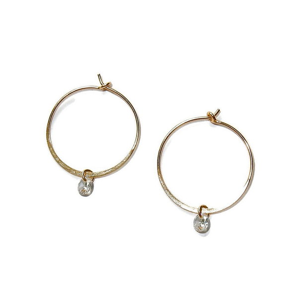 Hoops with diamondlook CZ, available in multiple colours EH3337