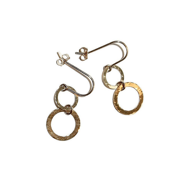 earrings hammered circles ED2076