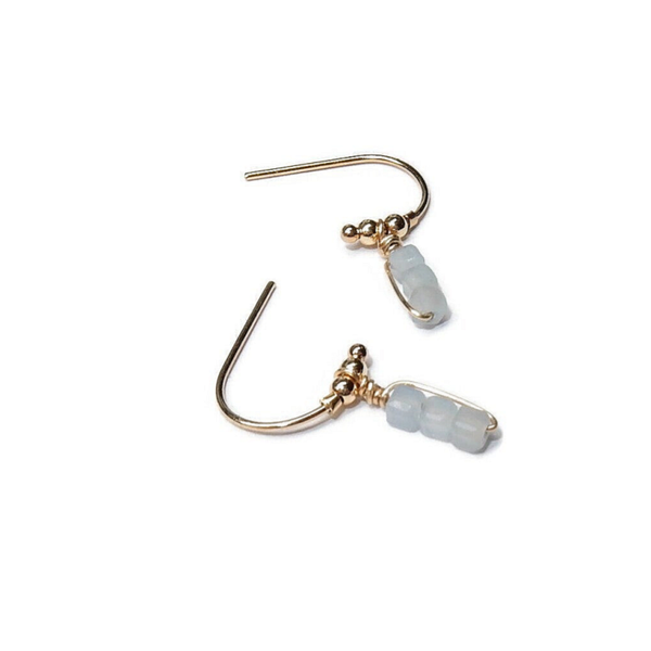 earrings Aquamarine cubes, wrapped in 14K goldfilled EG3235