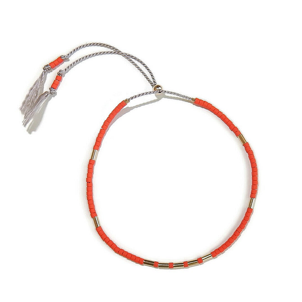 adjustable silk bracelet Lafauve Fire small tubes BSL2983