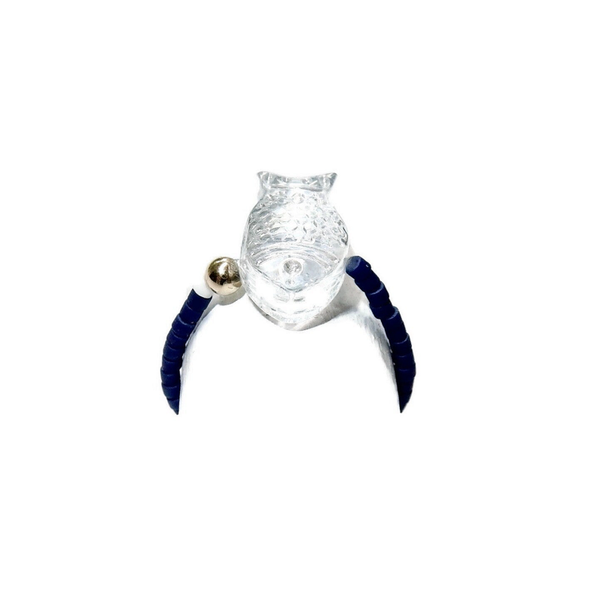 flexring Ocean blue with scarved glass transparent fish RFO3266