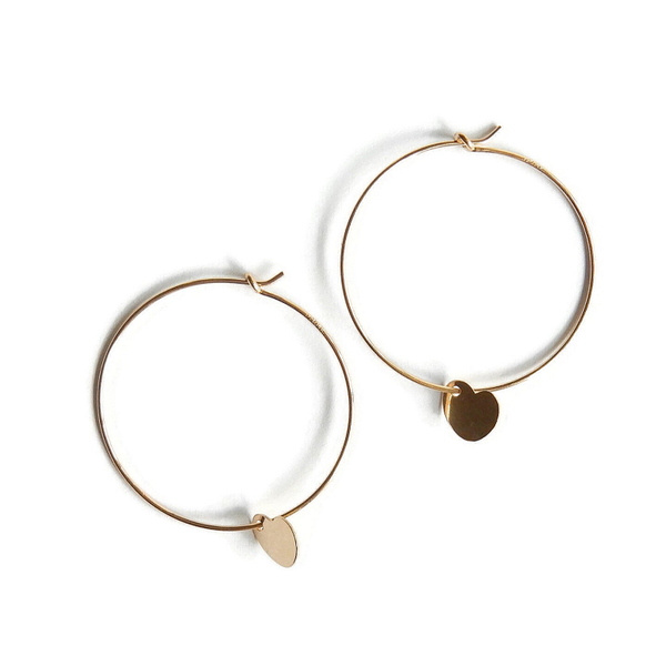 hoops with heartcharm EB2369 (in 20 & 30 mm)