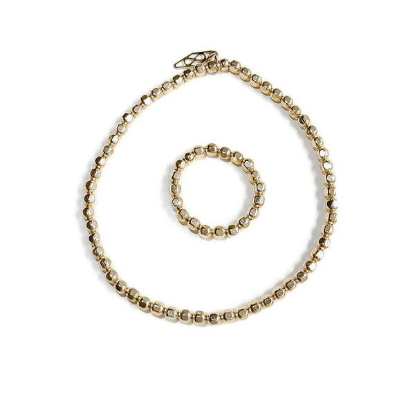 flexbracelet & ring Luc Excl faceted 3 mm beads BFLE2652