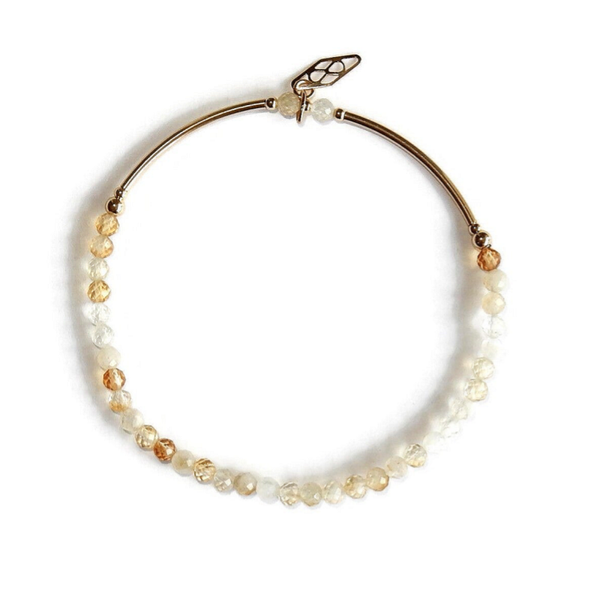 flexbracelet 3 mm faceted Citrine gemstones BF3166