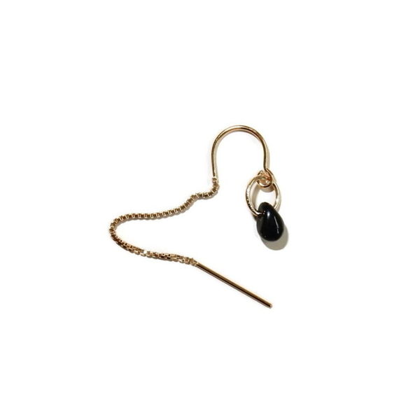 earrings Joy pull through with black drop E2574 (priced per pair)