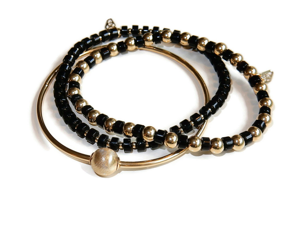 set of three flexbracelets Onyx BFset2755
