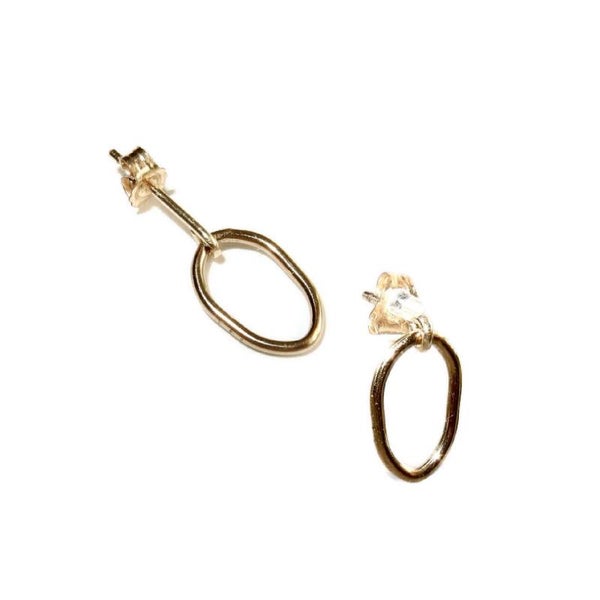 earrings basic S irregular circle EB2166
