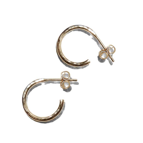 earrings basic S handhammered open hoops EBS1936A