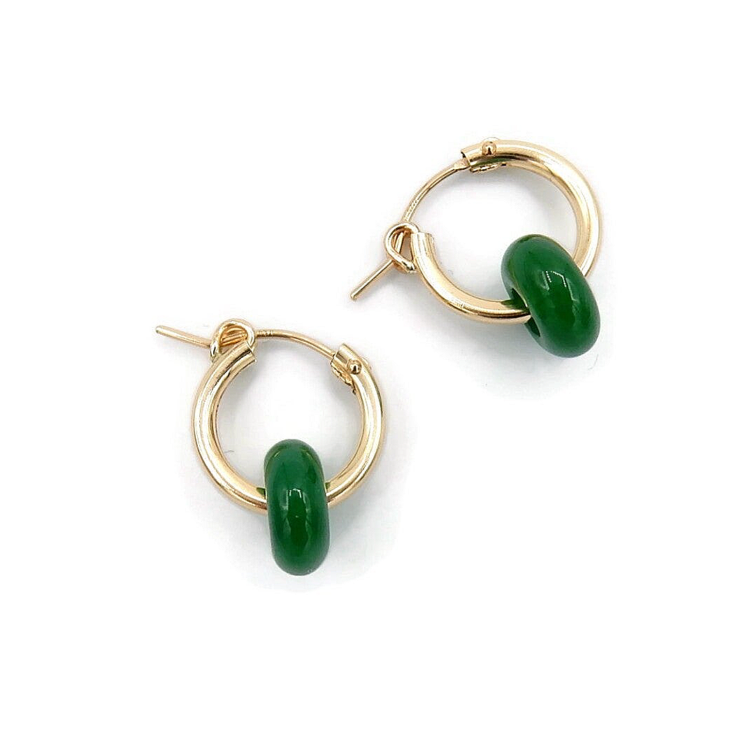 statement hoops Luc 13 mm vividgreen Agate EL2363F