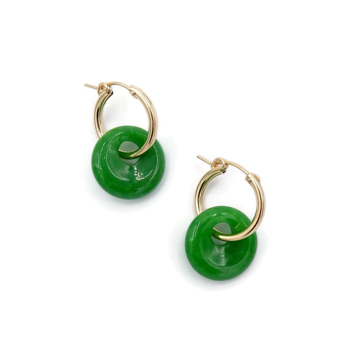 statement hoops Luc 19 mm green Agate EL2364B