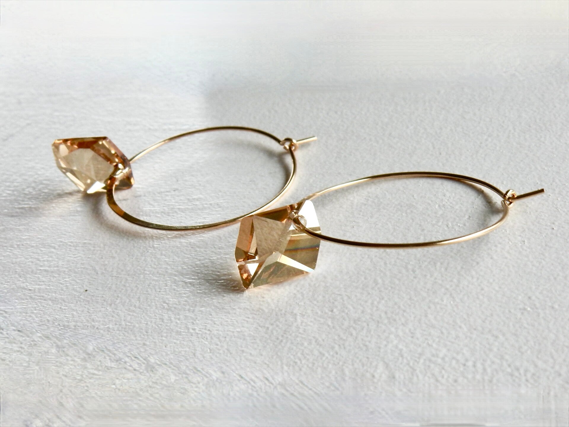 hoops with champaign crystal ED2079