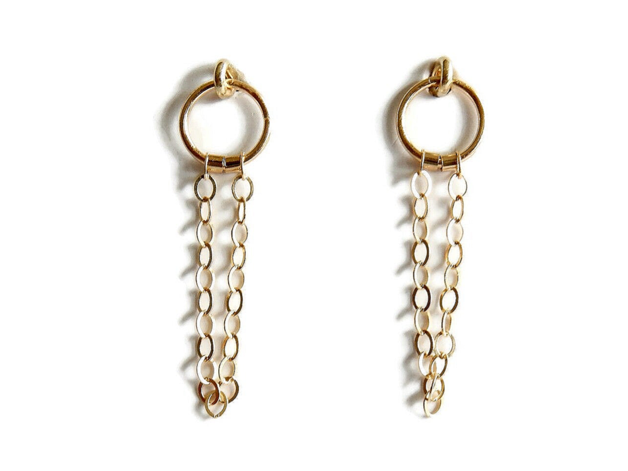 earrings studs chain on ring EB2131