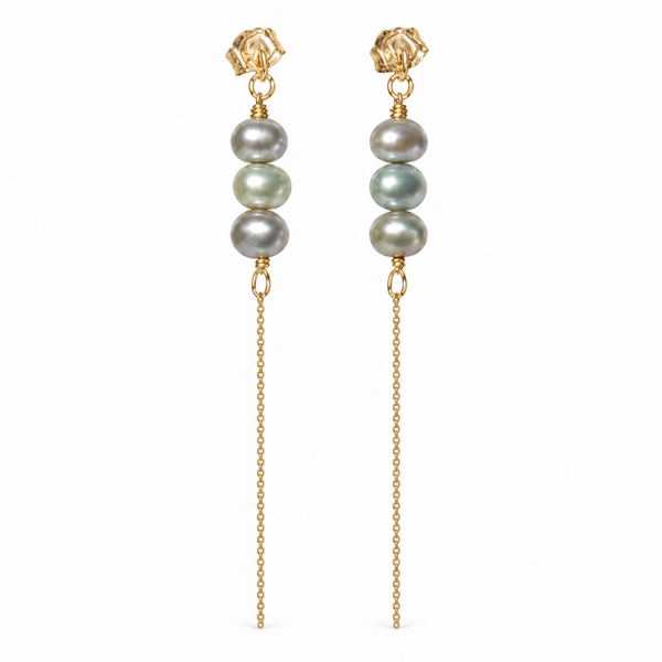 earrings Pearl with 14K goldfilled chain EP3227