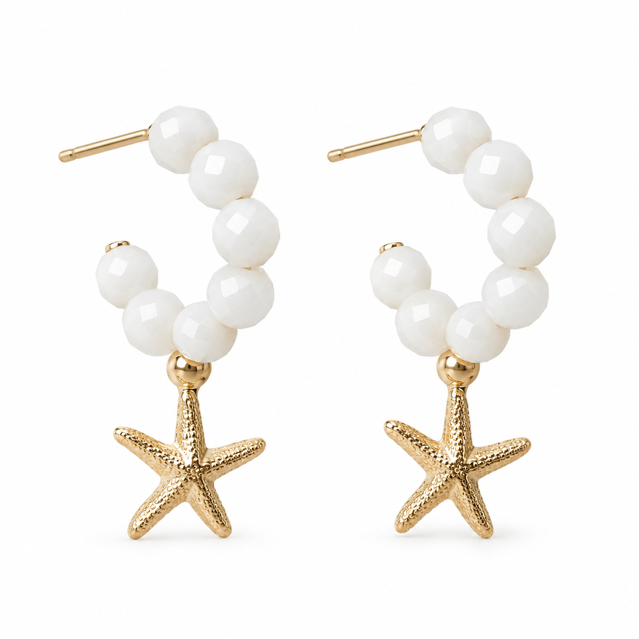 earrings Mother of pearl and goldfilled seastar EP3225