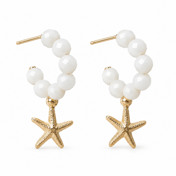 earrings Mother of pearl and goldfilled seastar EP3225