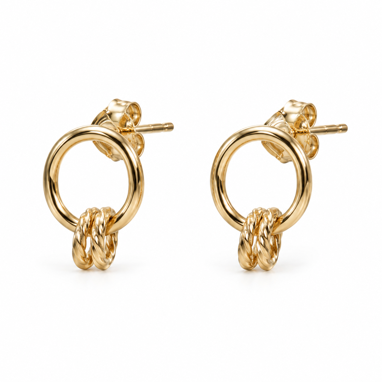 7 mm ringstuds with 4 mm sparkling rings EBS2276