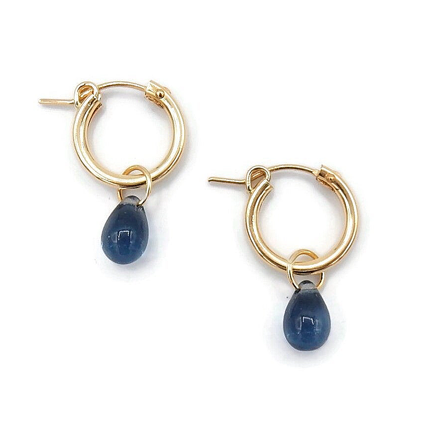 statement hoops Luc 13 mm midnight blue drop 2362B6
