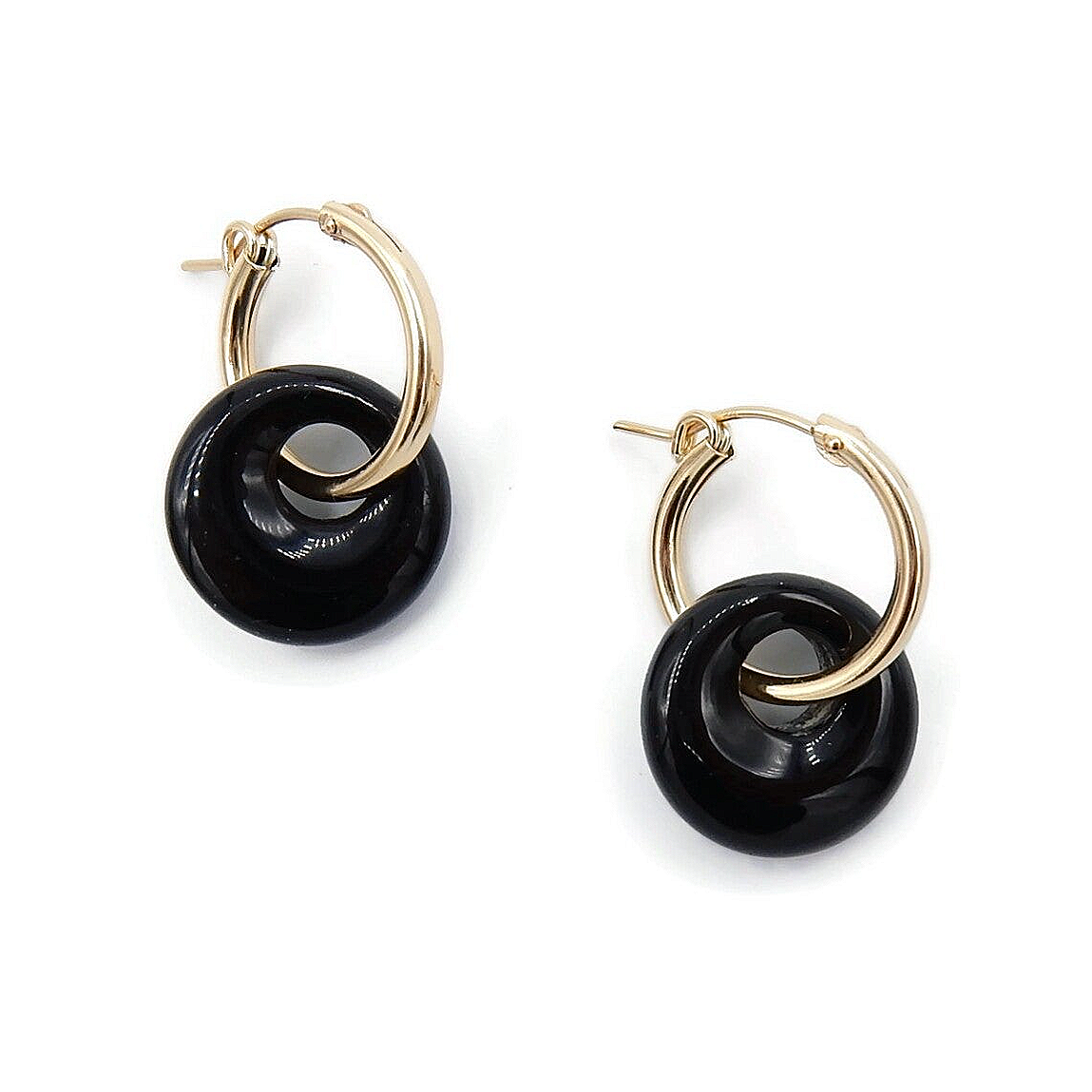 statement hoops Luc 19 mm black Agate EL2364C