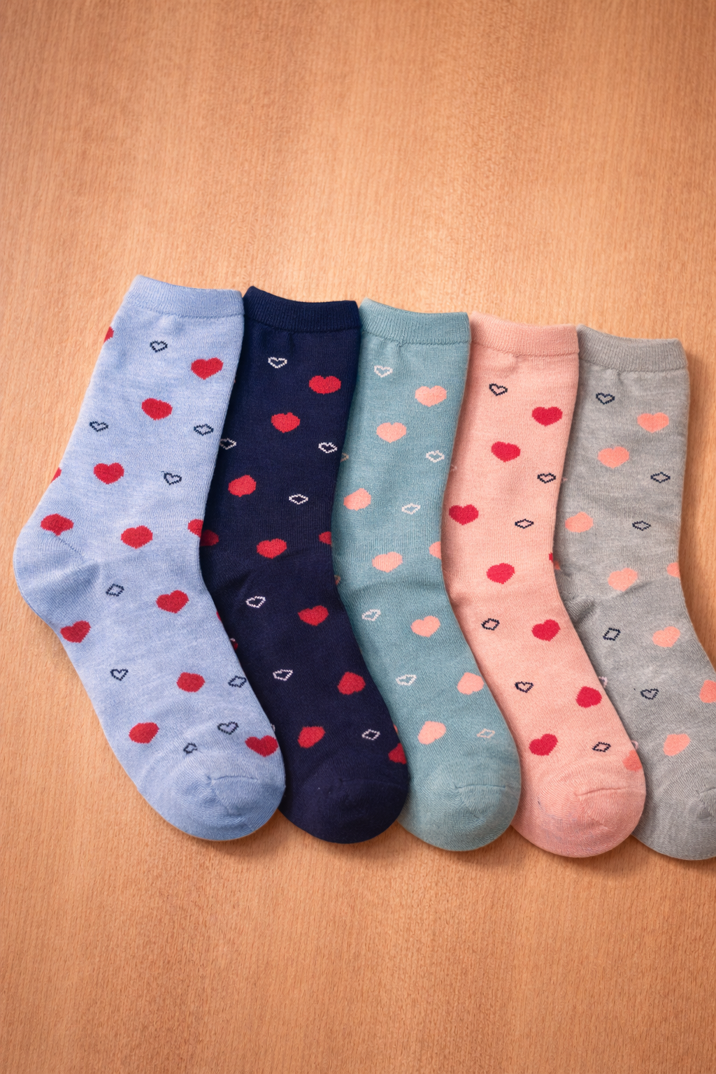 Naiste südametega sokid mitme värviline (35-38) 10 PAARI