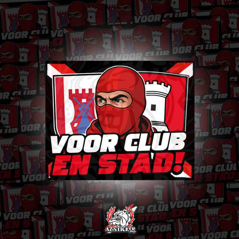 Sticker 'Voor club & stad'