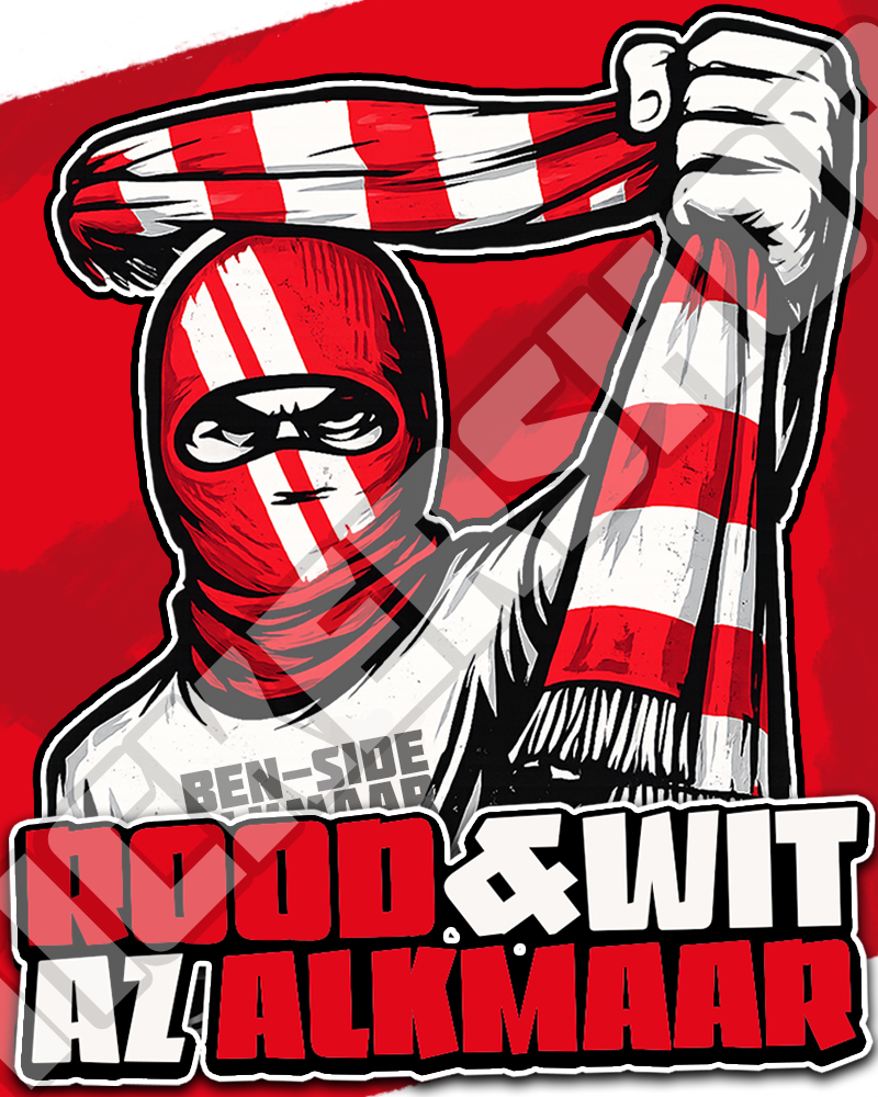 (Vinyl) Sticker ''Rood&Wit' 50x