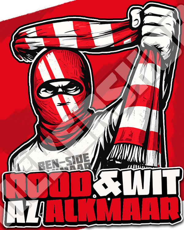 (Vinyl) Sticker ''Rood&Wit' 50x