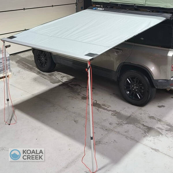 KOALA CREEK®  EXPLORER luifel grijs 250x250 cm.  Rip-Stop polyester/katoen