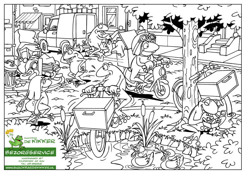 kleurplaat_kikker_druk_en_vrolijk