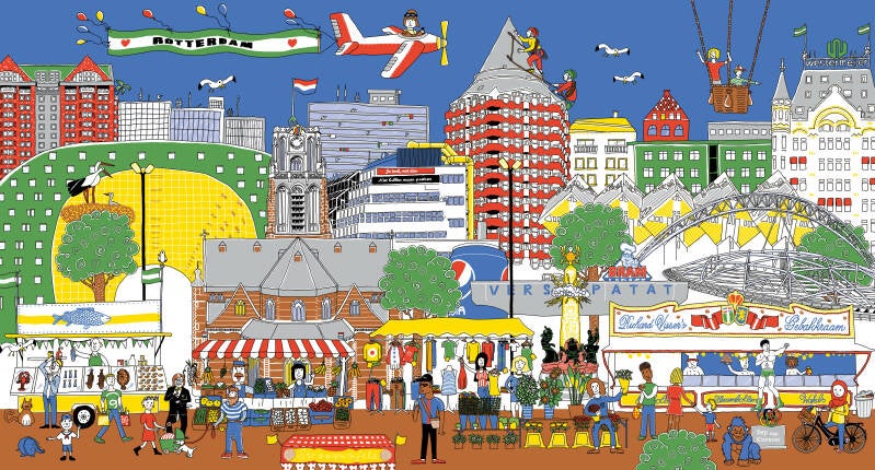 kijkplaat Rotterdam tekenaar RiesArt 