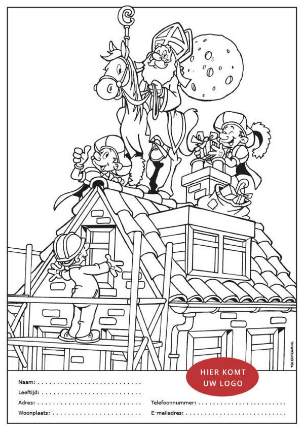 Kleurplaat Sinterklaas Bouw