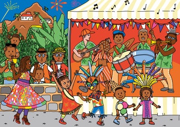 Illustrator carnaval Bovenwindse eilanden Riesart