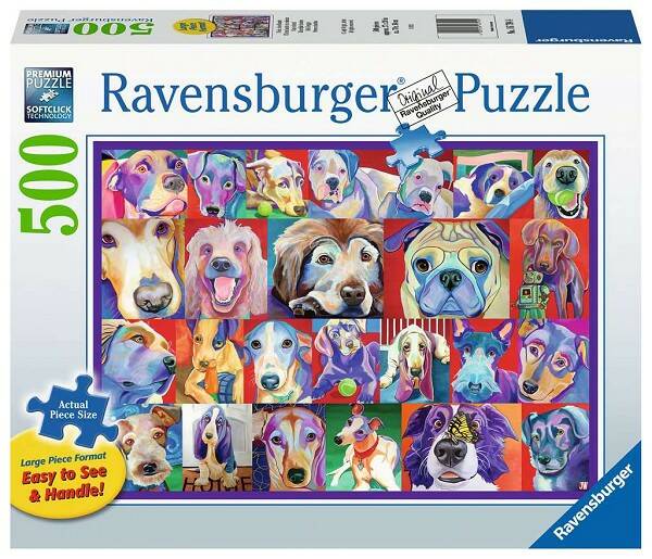 Puzzel "Honden kleuren" 500 stukjes