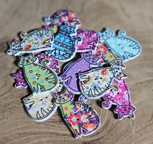 Knoopjes kat zittend assorti