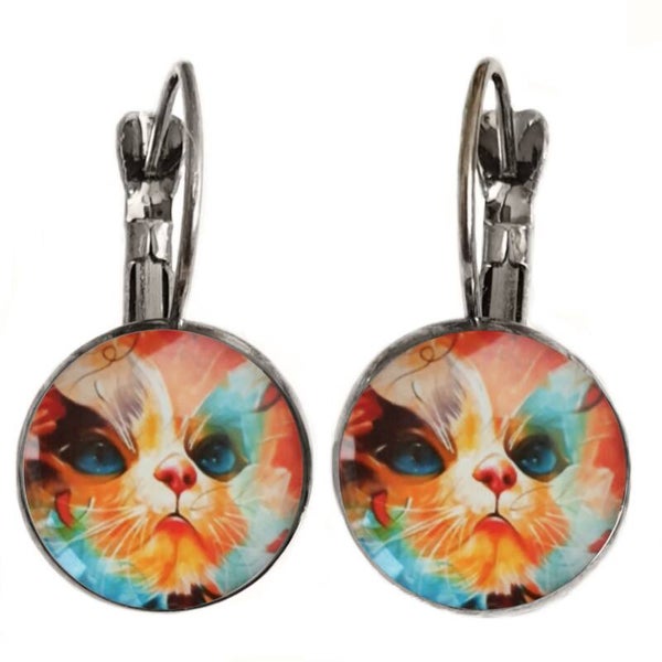 Oorbellen kat "Colourful" 3