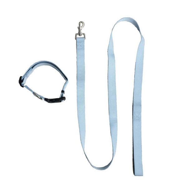 Halsband+ looplijn Lichtblauw L
