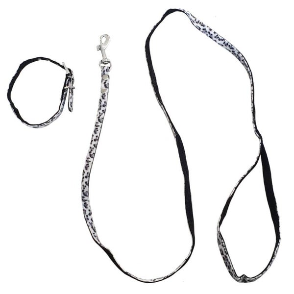 Setje Halsband+ looplijn Panter XS
