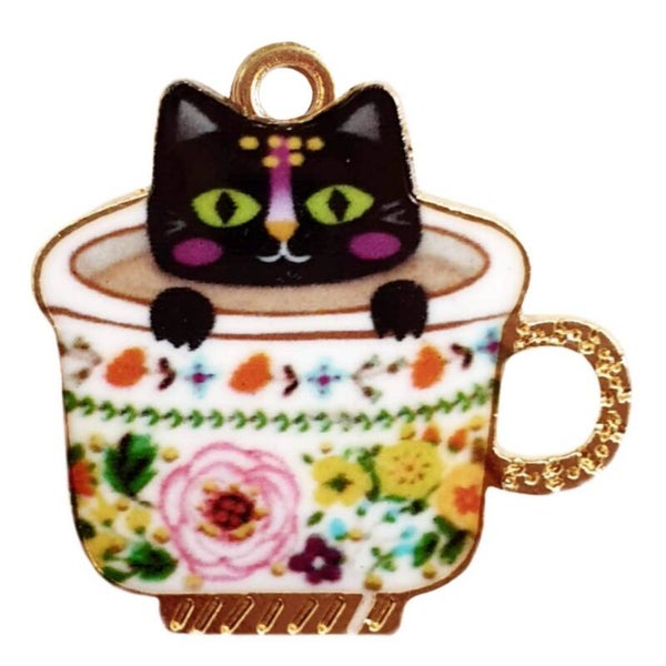 Kat "Theekopje" Bloemen wit