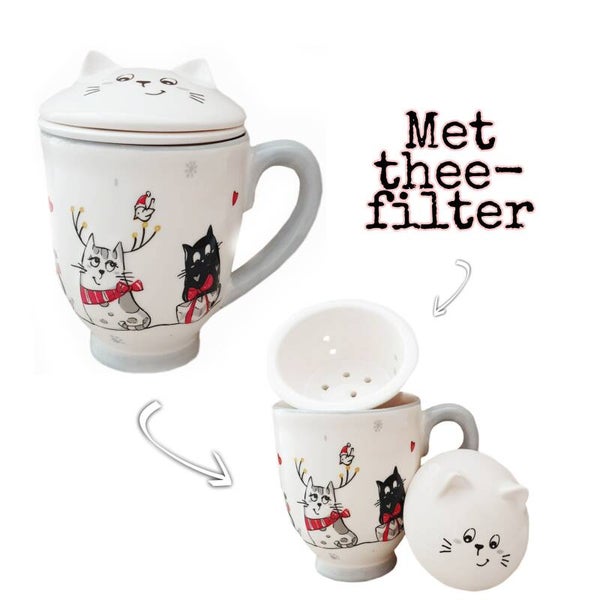 Mok met thee infuser kerst