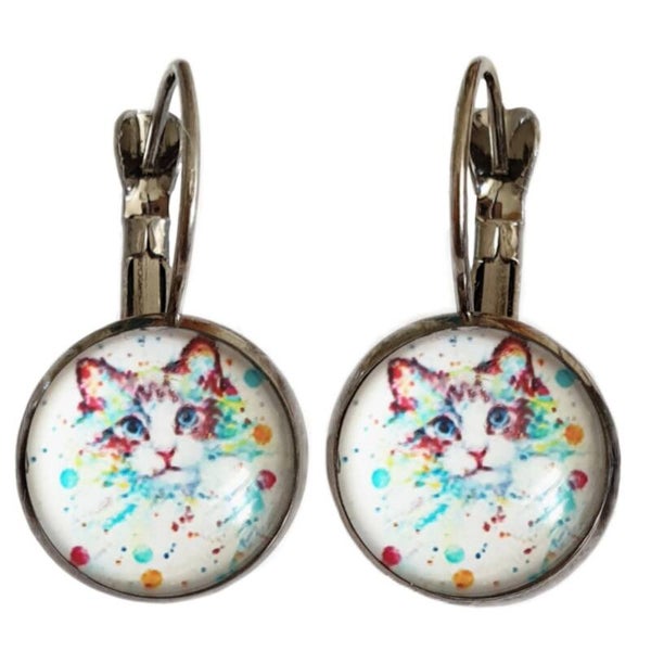 Oorbellen watercolour Kat 7