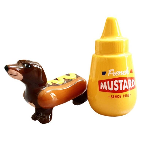 Peper en zoutstel "Hotdog en mosterd"
