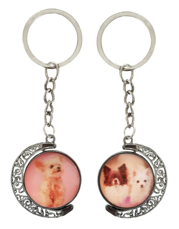 Sleutelhanger dubbelzijdig "Kleine rassen roze"