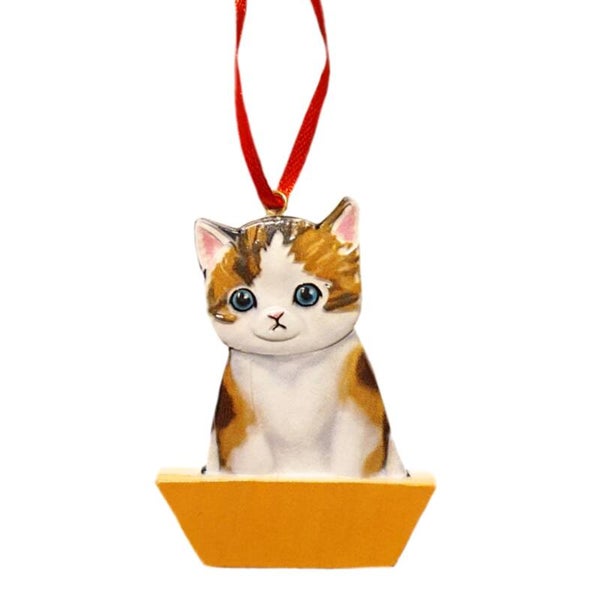 Hanger "Poes in mand" Rood-Wit