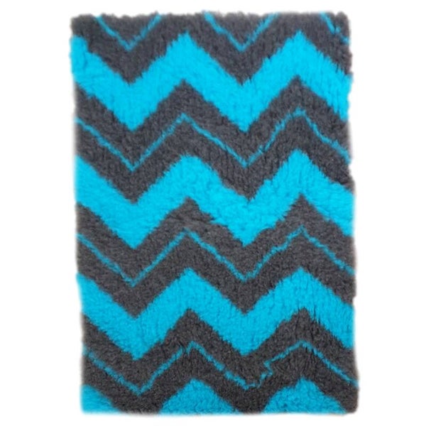 Vet bed "Zigzag" Antraciet- Turquoise 75x50