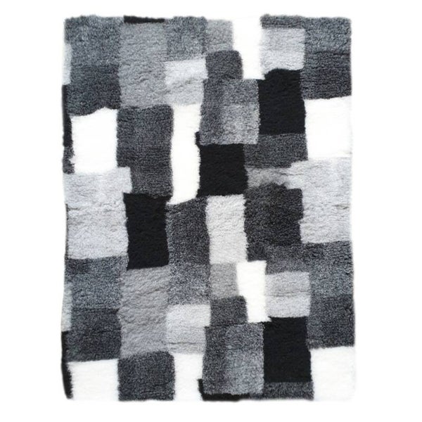 Vet bed "Patchwork" Zwart- Wit 100x75