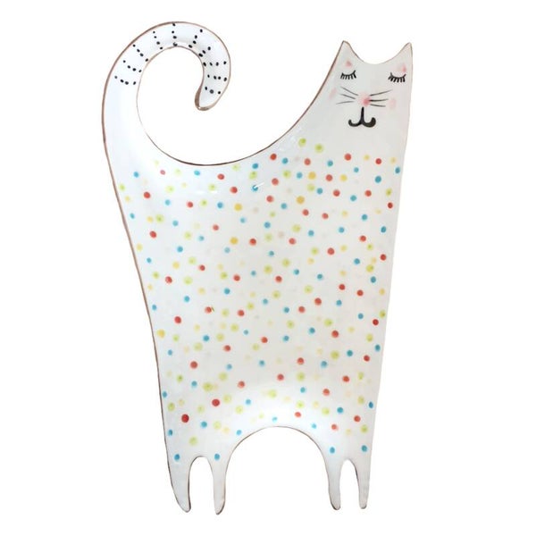 Schaal/ bord "Poes staand"