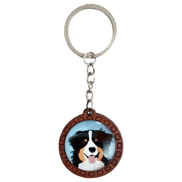 Sleutelhanger "Hout" Berner Sennenhond 1