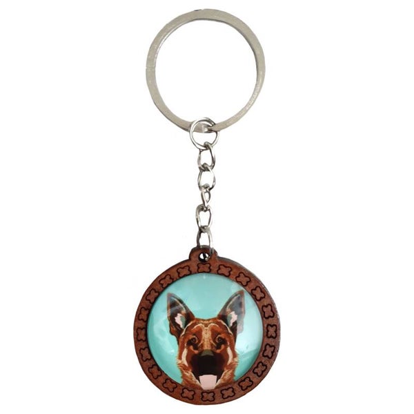 Sleutelhanger "Hout" Herdershond